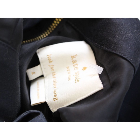 Kate Spade Jillian Black Bow Waist A Line Flared Dress Size 4 Cocktail Party - Picture 6 of 8